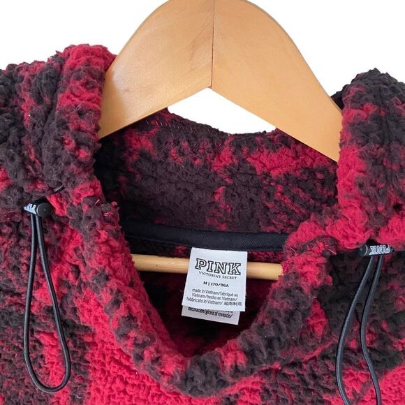 PINK Victoria's Secret Cowl Neck Sherpa Hoodie Sweater in Size Medium - Picture 6 of 6